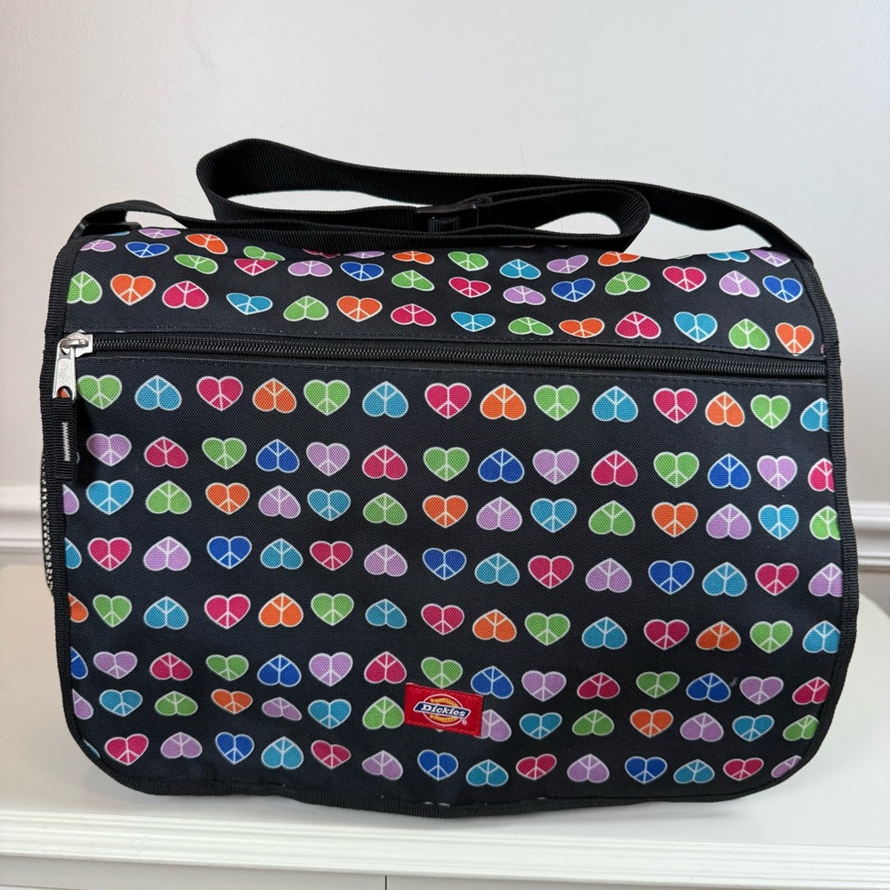 Dickies Rainbow‎ Hearts Crossbody Flap Messenger Large Shoulder Bag Computer